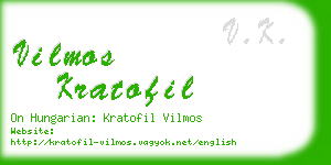 vilmos kratofil business card